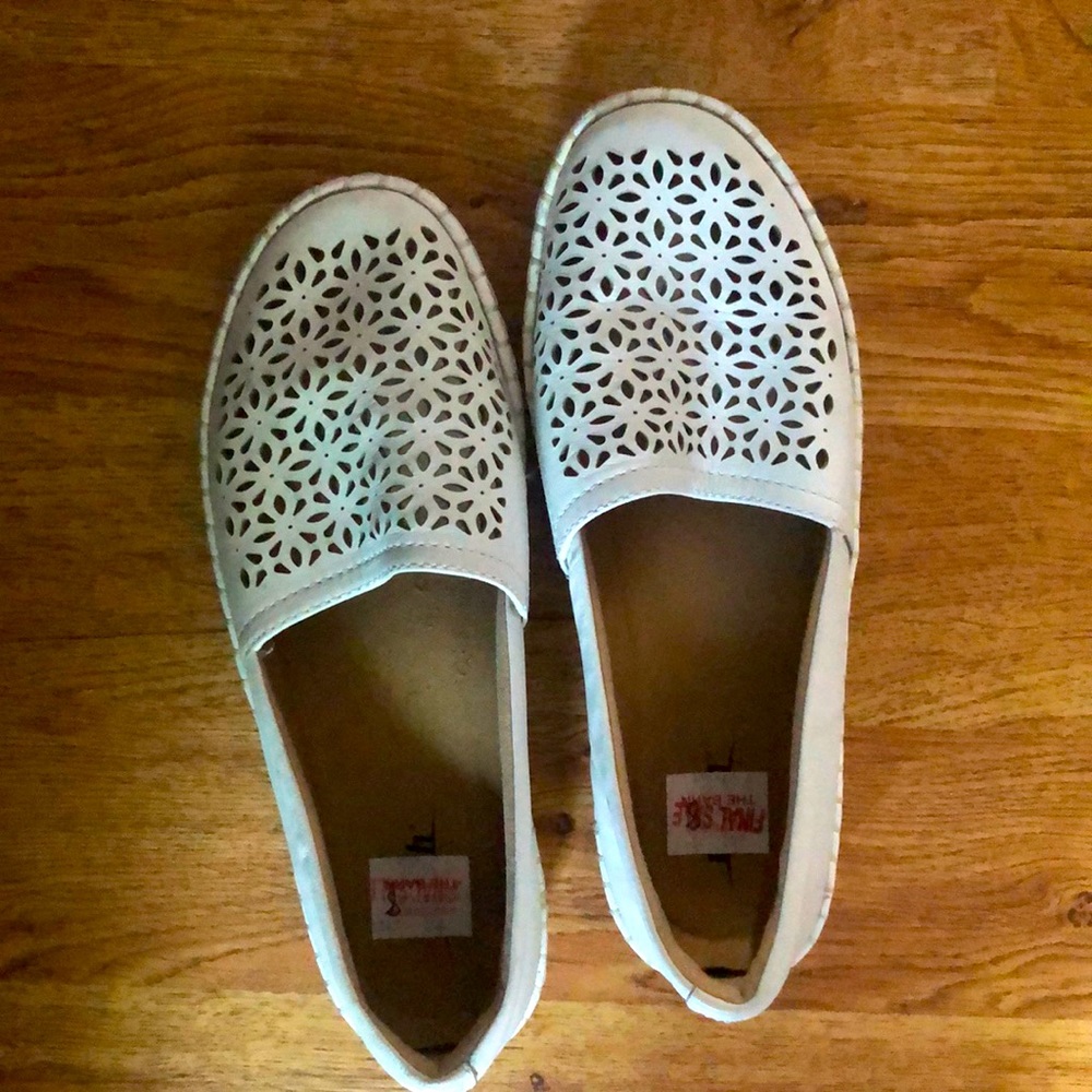 Clark’s leather white shoes